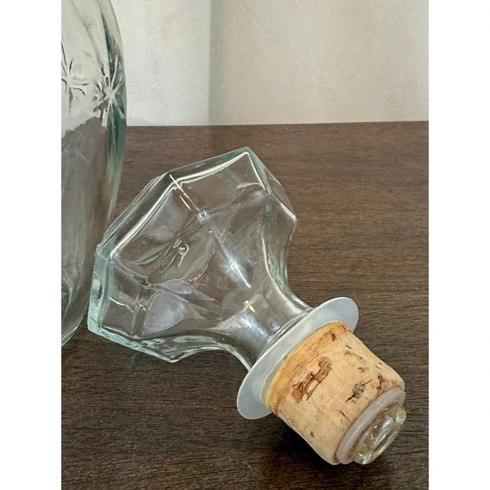 VTG Clear Glass MCM Atomic Starburst‎ Decanter/Bottle with Stopper 10.5